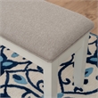 Linon Jane Storage Bench with Light Gray Fabric in Vanilla White Painted Wood