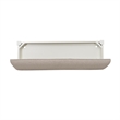 Linon Jane Storage Bench with Light Gray Fabric in Vanilla White Painted Wood