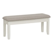 Linon Jane Storage Bench with Light Gray Fabric in Vanilla White Painted Wood