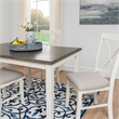 Linon Jane Wood Five Piece Upholstered Dining Set in Vanilla White and Gray