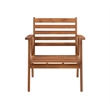 Linon Cooper Outdoor 4 Piece Wood Chat Set with Blue Cushions in Walnut Finish