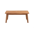 Linon Cooper Outdoor 4 Piece Wood Chat Set with Blue Cushions in Walnut Finish
