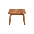 Linon Cooper Outdoor 4 Piece Wood Chat Set with Blue Cushions in Walnut Finish