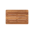 Linon Cooper Outdoor 4 Piece Wood Chat Set with Blue Cushions in Walnut Finish