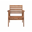 Linon Cooper Outdoor 4 Piece Wood Chat Set with Gray Cushions in Walnut Finish