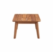 Linon Cooper Outdoor 4 Piece Wood Chat Set with Gray Cushions in Walnut Finish