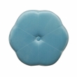 Linon Siena Gold Steel Base Upholstered Flower Shape Vanity Stool in Blue Velvet