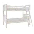Linon Beckett Twin Over Twin Pine Wood Bunk Bed Heavy Duty Wood Slats in White