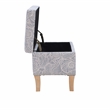 Linon Stephanie Wood Upholstered Storage Ottoman in Stone Gray