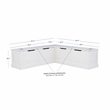 Linon Troyin Backless White Storage Nook and Round Table in White/Natural Wood