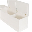 Linon Troyin Backless White Storage Nook and Round Table in White/Natural Wood