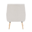 Linon Trelis Upholstered Tufted Accent Chair Natural Wood Legs in Cream Sherpa