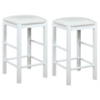 Linon Tifton Five Piece Wood Faux Marble Tavern Set in White