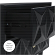 Linon Alick Wood Geo Texture 2 Drawer Nightstand Gold Hardware in Glossy Black