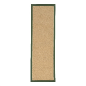 Linon Athena Machine Tufted Wool 2'6&quotx12' Rug in Sisal and Green