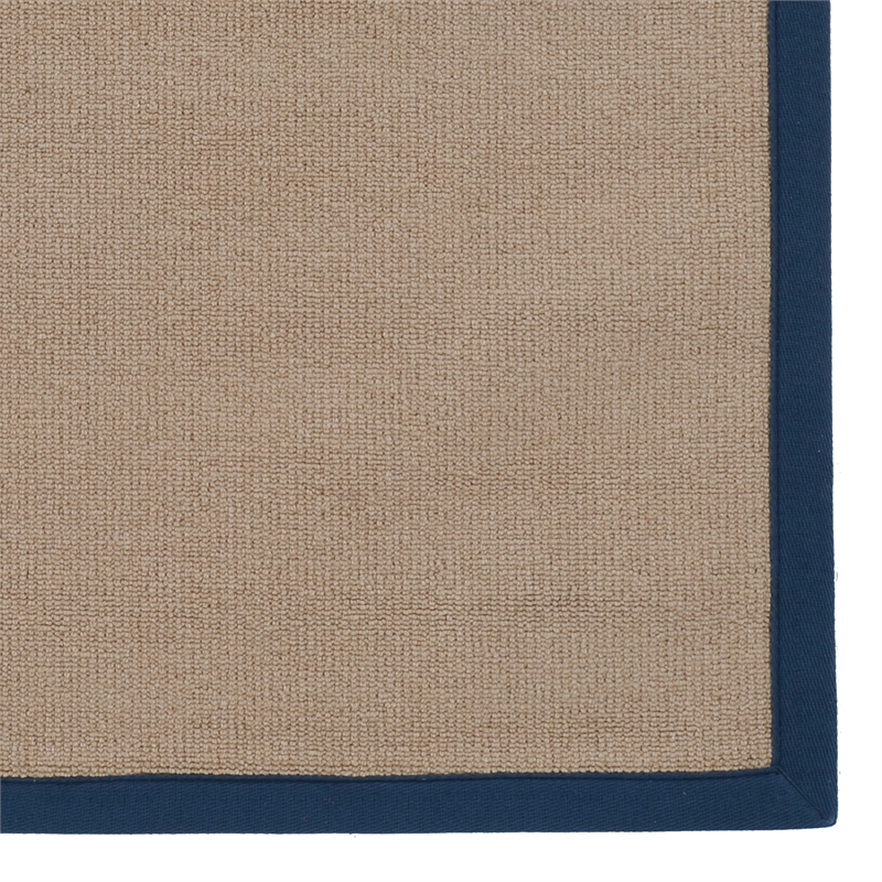 Linon Athena Machine Tufted Wool 4'x6' Rug in Cork and Blue