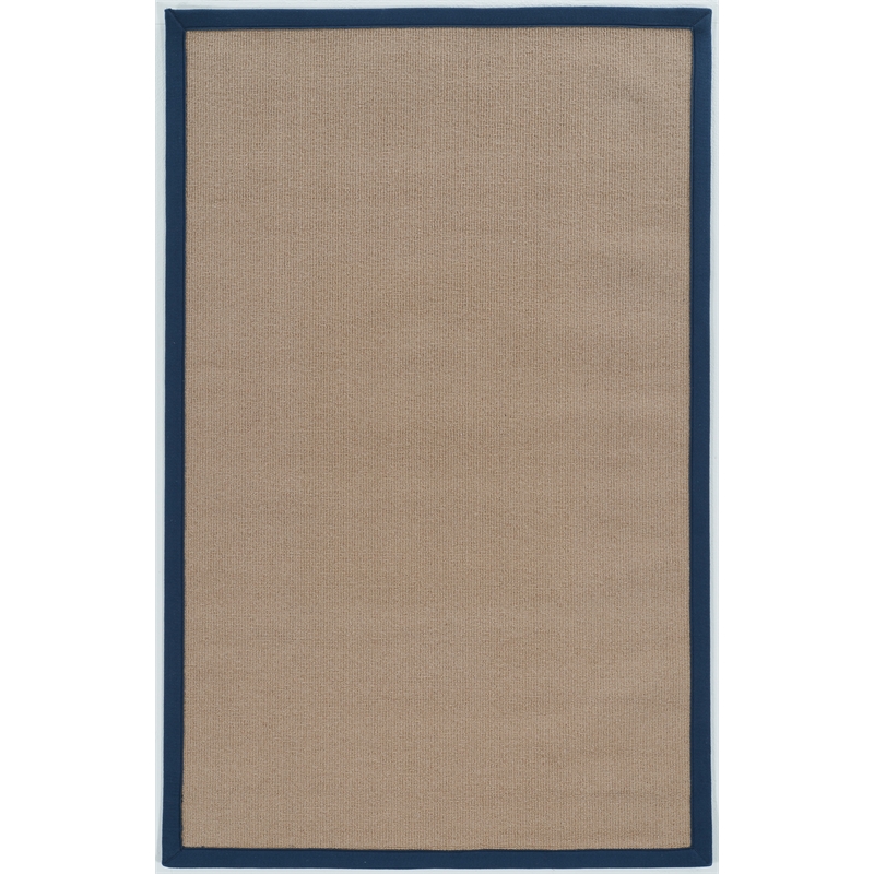 Linon Athena Machine Tufted Wool 5'x8' Rug in Cork and Blue