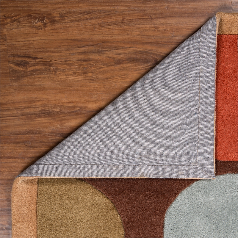 Linon Trio Devi Hand Tufted Polyester 8'x10' Rug in Brown