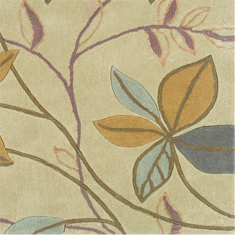 Linon Trio Floating Hand Tufted Polyester 5'x7' Rug in Beige