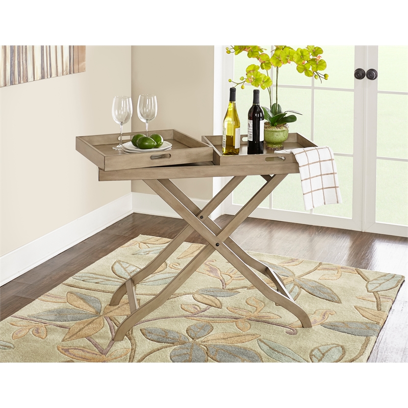 Linon Trio Floating Hand Tufted Polyester 5'x7' Rug in Beige
