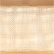 Linon Lorna Folding Side Chair Woven Cane Back Beige Padded Seat in Natural Wood