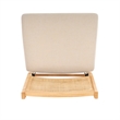 Linon Lorna Folding Side Chair Woven Cane Back Beige Padded Seat in Natural Wood