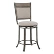 Linon Franklin Swivel Upholstered Counter Stool Steel Frame in Pewter
