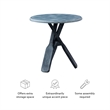 Linon Opal Distressed Wood Coastal Canoe Paddle Side Table in Gray