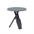 Linon Opal Distressed Wood Coastal Canoe Paddle Side Table in Gray
