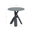 Linon Opal Distressed Wood Coastal Canoe Paddle Side Table in Gray
