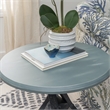 Linon Opal Distressed Wood Coastal Canoe Paddle Side Table in Gray