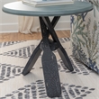 Linon Opal Distressed Wood Coastal Canoe Paddle Side Table in Gray