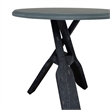 Linon Opal Distressed Wood Coastal Canoe Paddle Side Table in Gray