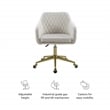 Linon Lyla Gold Metal Base Upholstered Office Chair with Wheels in Off White