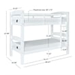 Linon Levi Twin over Twin Wood Bunk Bed in White