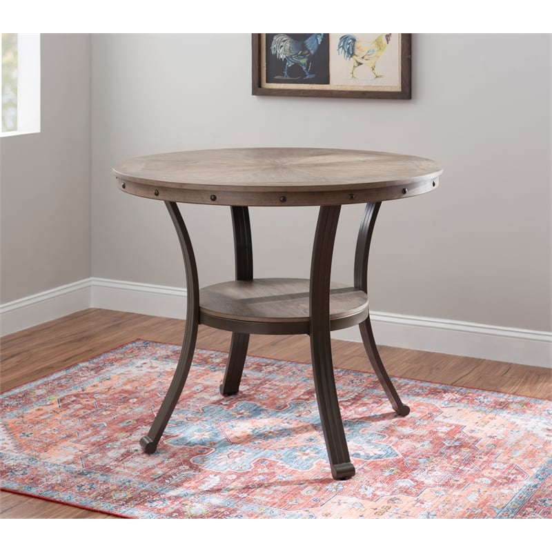 Linon Franklin Wood and Steel Counter Height 42