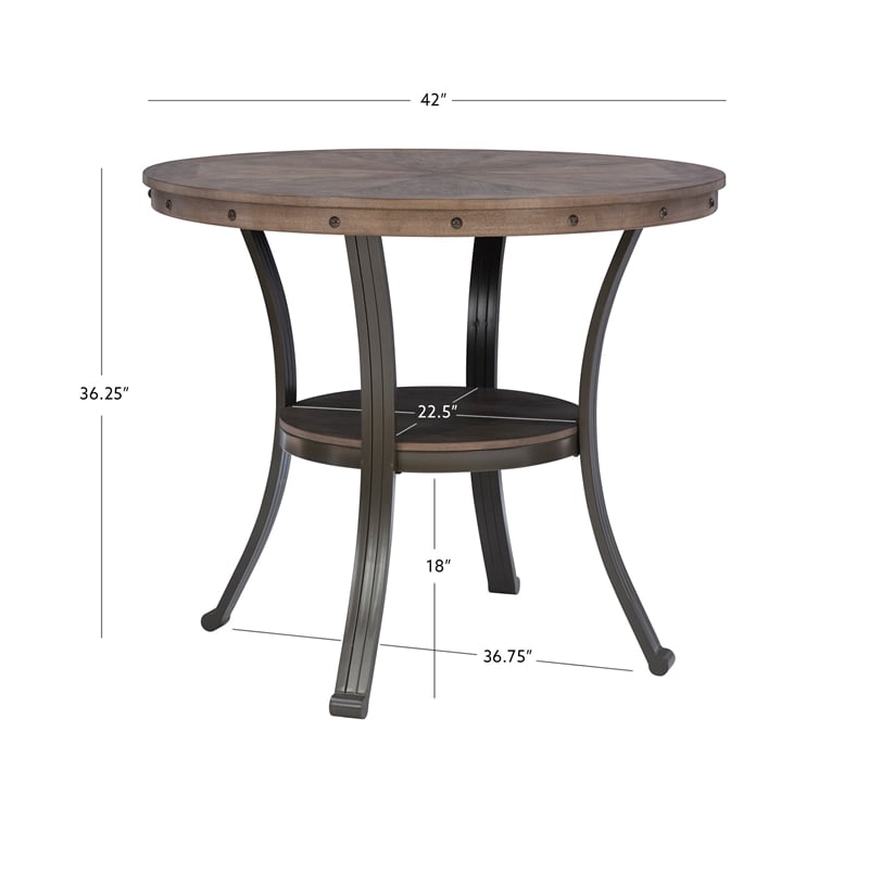 Linon Franklin Wood and Steel Counter Height 42