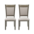 Linon Franklin Metal Upholstered Set of Two Dining Side Chairs in Pewter