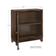 Linon Grace Storage Accent Cabinet Carved Medallion in Dark Brown Finished Wood