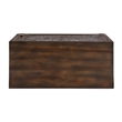 Linon Grace Storage Accent Cabinet Carved Medallion in Dark Brown Finished Wood