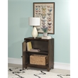 Linon Grace Storage Accent Cabinet Carved Medallion in Dark Brown Finished Wood