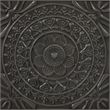 Linon Grace Storage Accent Cabinet Carved Medallion in Dark Gray Finished Wood