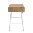Linon Carter Wood and Metal Three Drawer Desk in White