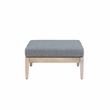 Linon Morningside Outdoor Acacia Wood Ottoman with Gray Cushion in Natural
