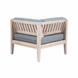 Linon Morningside Outdoor Acacia Wood 4 Piece Set with Gray Cushions in Natural