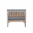 Linon Morningside Outdoor Acacia Wood 4 Piece Set with Gray Cushions in Natural