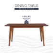 Linon Patty Mid-Century Dining Table with Tapered Legs in Brown Stained Wood