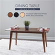 Linon Patty Mid-Century Dining Table with Tapered Legs in Brown Stained Wood