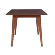 Linon Patty Mid-Century Dining Table with Tapered Legs in Brown Stained Wood
