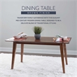 Linon Patty Mid-Century Dining Table with Tapered Legs in Brown Stained Wood